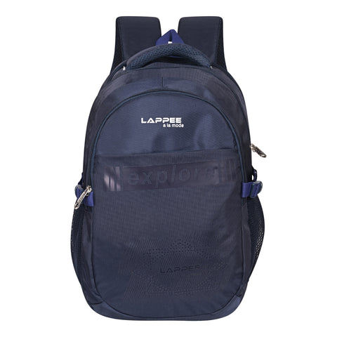 Lappee Stylish Dark Blue Casual Backpacks With Rain Cover For Men & Women School, College, Office, Travel.