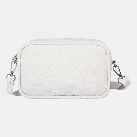 Shamrock White Croco Crossbody Cum Waist Bag for Women