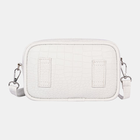 Shamrock White Croco Crossbody Cum Waist Bag for Women