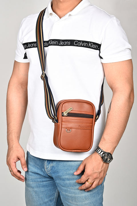 Royal Tan Boss mobile sling bag for Men