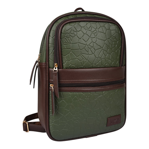 Green Zoey Compact Backpack for women Travel