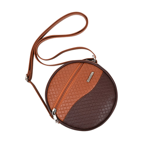 Luna Cinnamon Tan Round Sling bag
