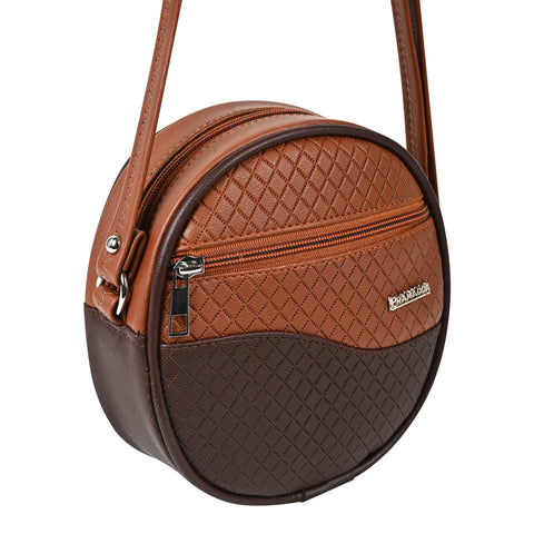 Luna Cinnamon Tan Round Sling bag