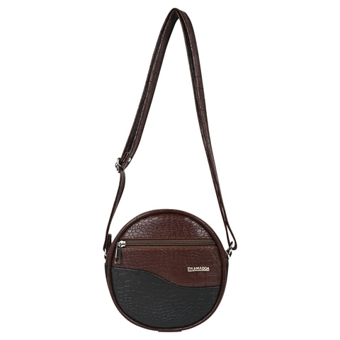 Luna Mocha Brown Round Sling Bag