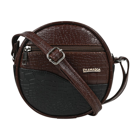 Luna Mocha Brown Round Sling Bag