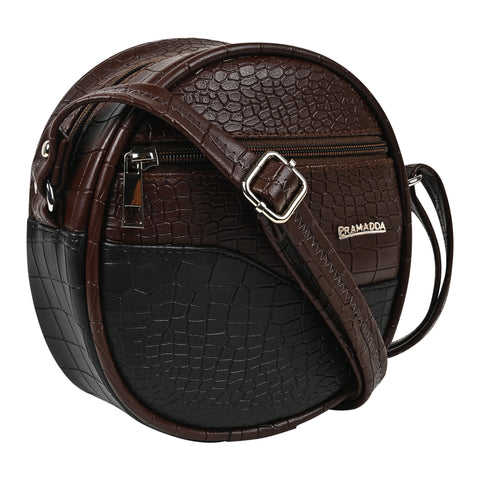 Luna Mocha Brown Round Sling Bag