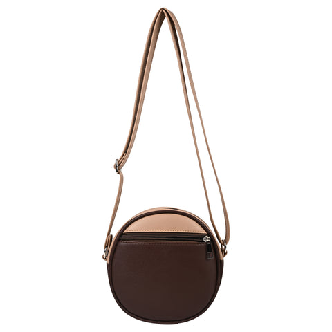 Luna Coffee Walnut Beige Round Sling bag