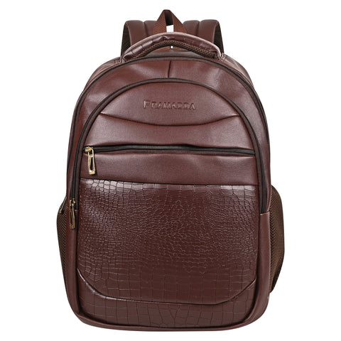 Stylish Choco Brown leather 15.6 Inch Backpack For Men & Women For School, College, Office Travel Bag.