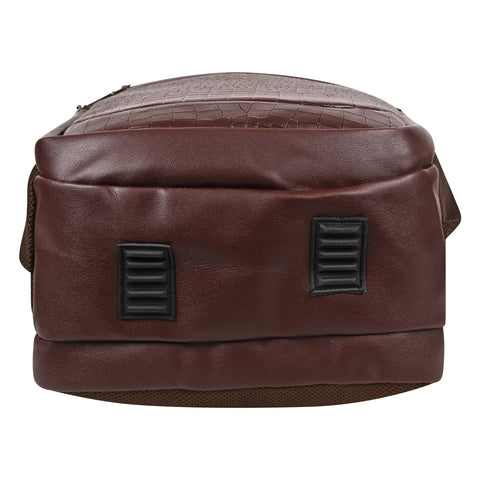 Stylish Choco Brown leather 15.6 Inch Backpack For Men & Women For School, College, Office Travel Bag.