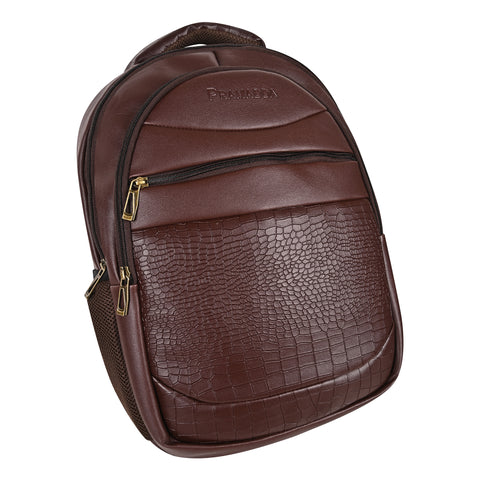 Stylish Choco Brown leather 15.6 Inch Backpack For Men & Women For School, College, Office Travel Bag.