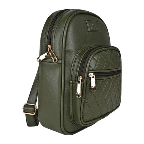Dark Green Compact Camila Backpack for Women