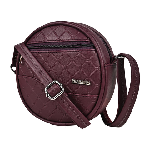 Luna Wine Round Sling Bag
