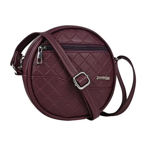 Luna Wine Round Sling Bag