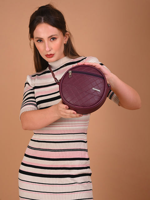 Luna Wine Round Sling Bag