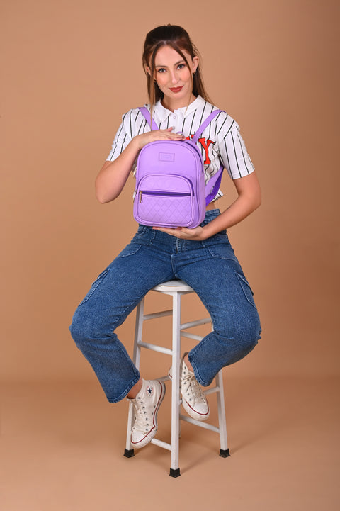 Gorgeous Lilac Compact Camila Backpack for Women