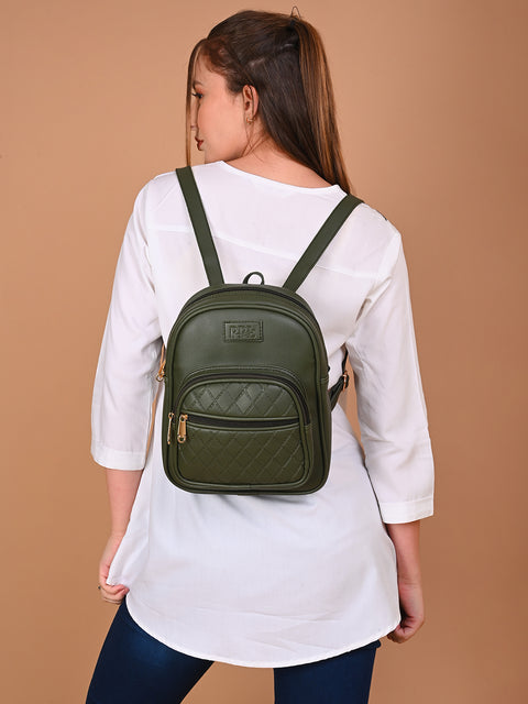 Dark Green Compact Camila Backpack for Women