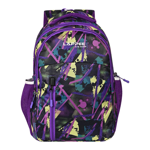 Lappee Matrix Purple Casual Girls Backpack 36L | School College Office Travel.