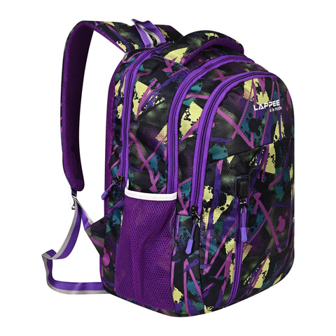 Lappee Matrix Purple Casual Girls Backpack 36L | School College Office Travel.