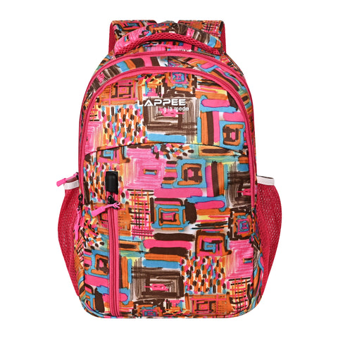 Lappee Matrix pretty pink Casual Girls Backpack 36L | School College Office Travel.
