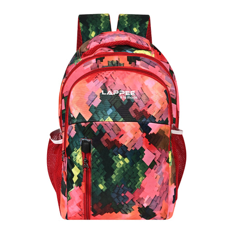 Lappee Matrix Red Casual Girls Backpack 36L | School College Office Travel.