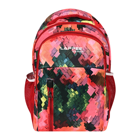 Lappee Matrix Red Casual Girls Backpack 36L | School College Office Travel.