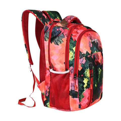 Lappee Matrix Red Casual Girls Backpack 36L | School College Office Travel.