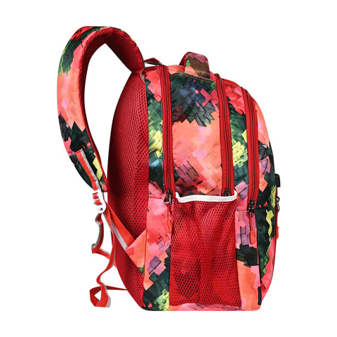 Lappee Matrix Red Casual Girls Backpack 36L | School College Office Travel.