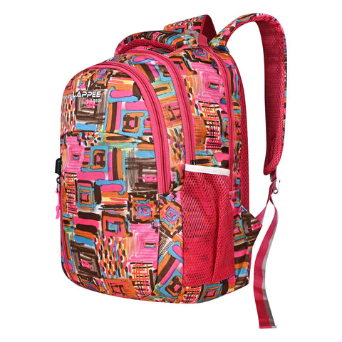 Lappee Matrix pretty pink Casual Girls Backpack 36L | School College Office Travel.
