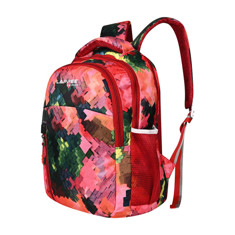 Lappee Matrix Red Casual Girls Backpack 36L | School College Office Travel.