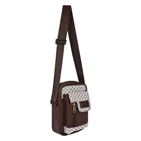 Oxford Chocolate Brown Crossbody Sling Bag for Men