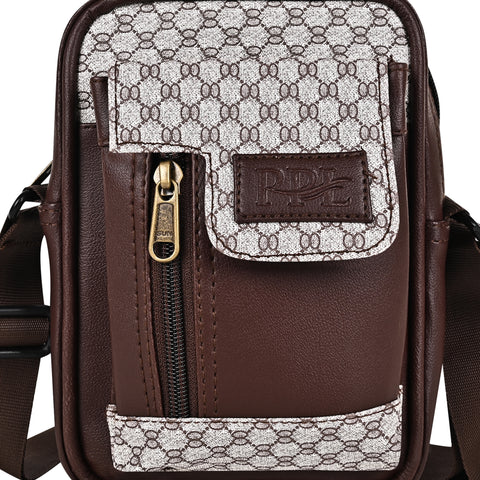 Oxford Chocolate Brown Crossbody Sling Bag for Men