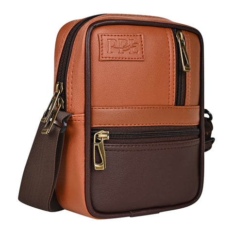 Tan Benjamin Sling Bag for Men Travel Side Crossbody Bag