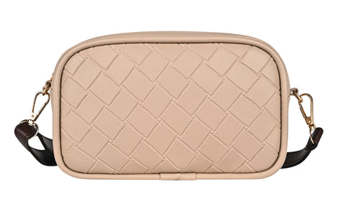 Royal Beige Check Emboss Crossbody Cum Waist Bag For Women