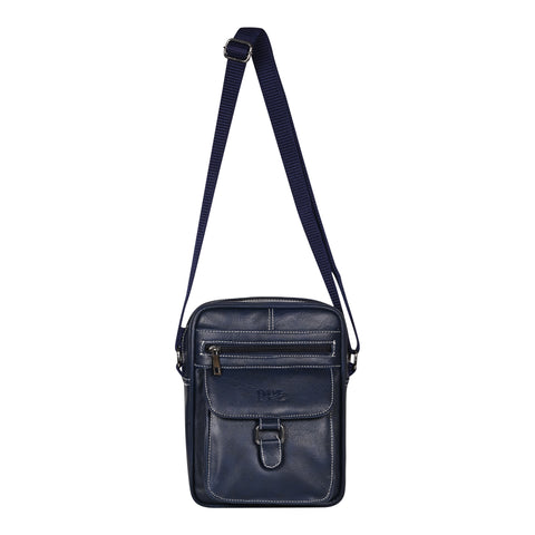 Stylish Majestic Blue Vegan Leather POSH Sling mini Messenger Bag for Men Women Travel