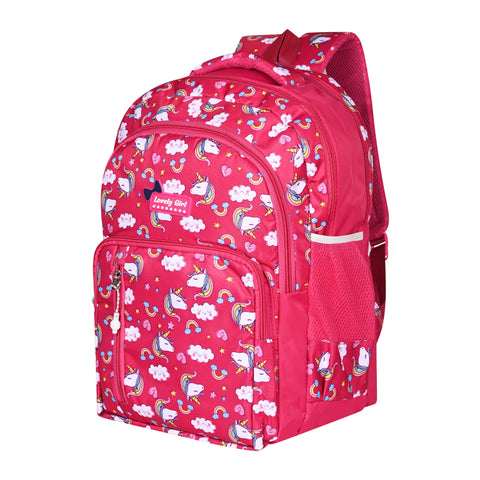 Stylish pretty pink Printed backpack for Girls For School, College, Office, Travel.