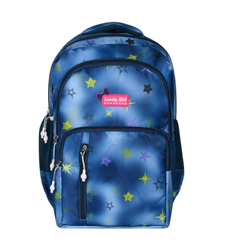 Elegant Blue Printed Backpack for girls for Office, College, School, Travel.