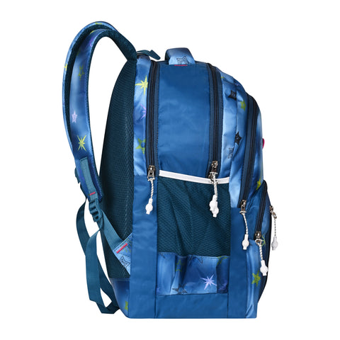 Elegant Blue Printed Backpack for girls for Office, College, School, Travel.