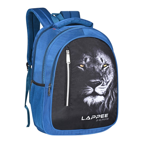 Lappee LION Elegant Blue Casual Backpack with Rain Cover for Boys Bagpack for College, Office, School,Travel.