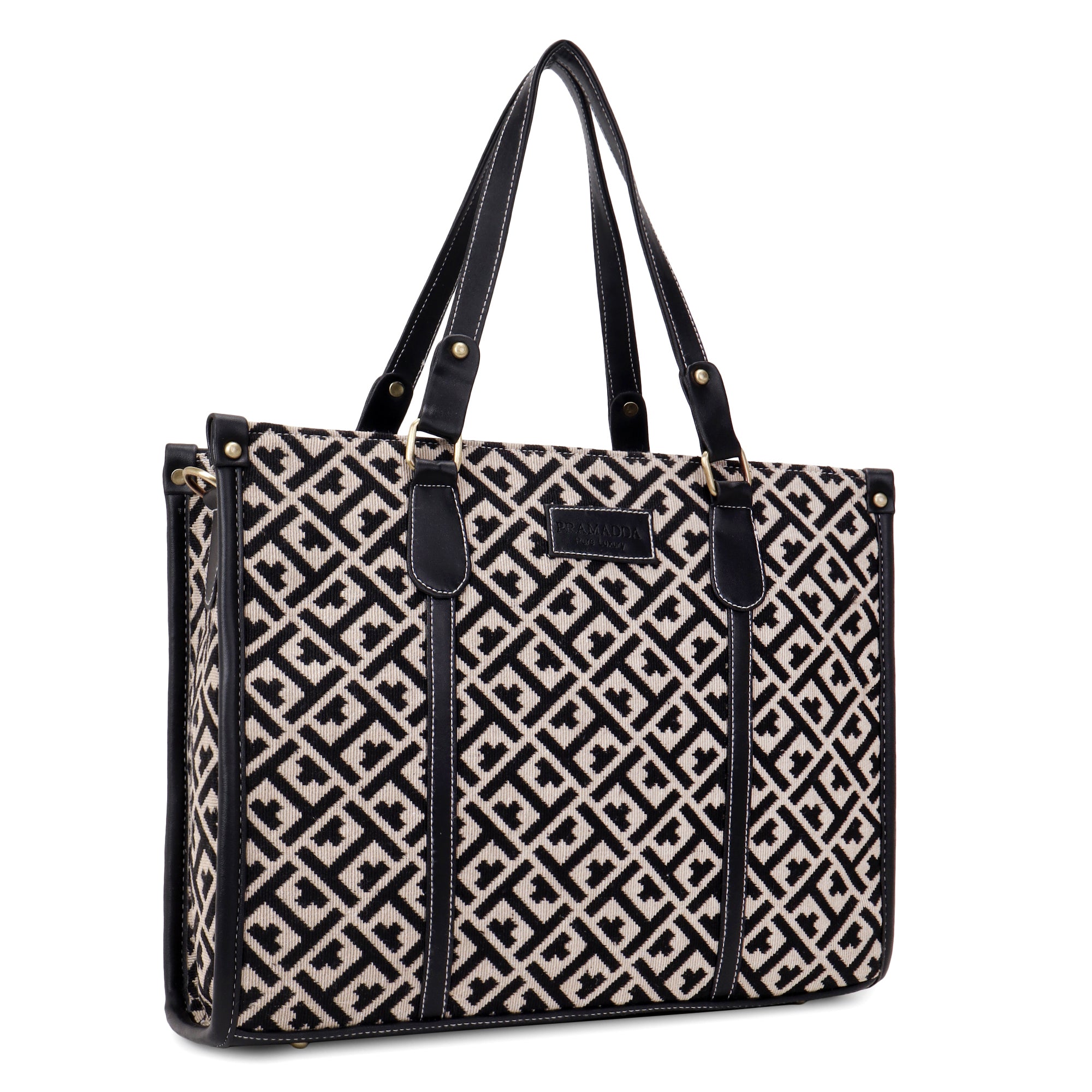Black Inaya Canvas Tote Bag- Clearance Sale