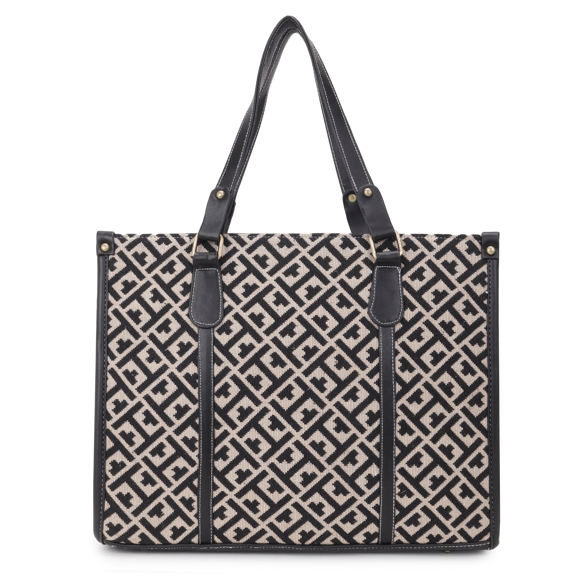 Black Inaya Canvas Tote Bag- Clearance Sale