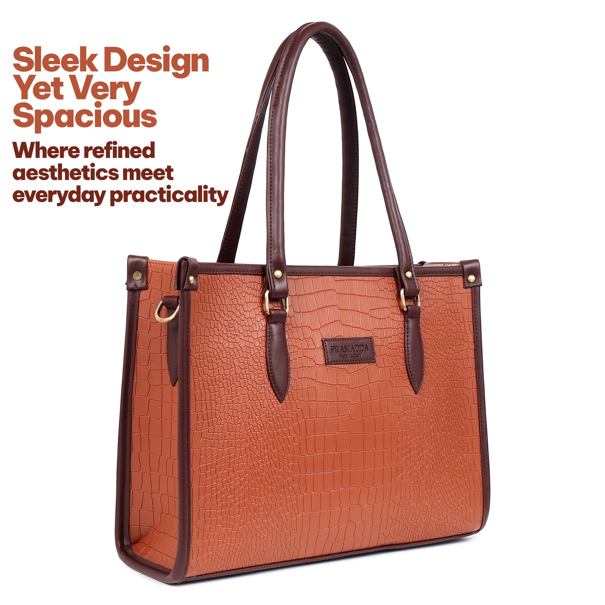 Bianca Croco Leather Tote Bag