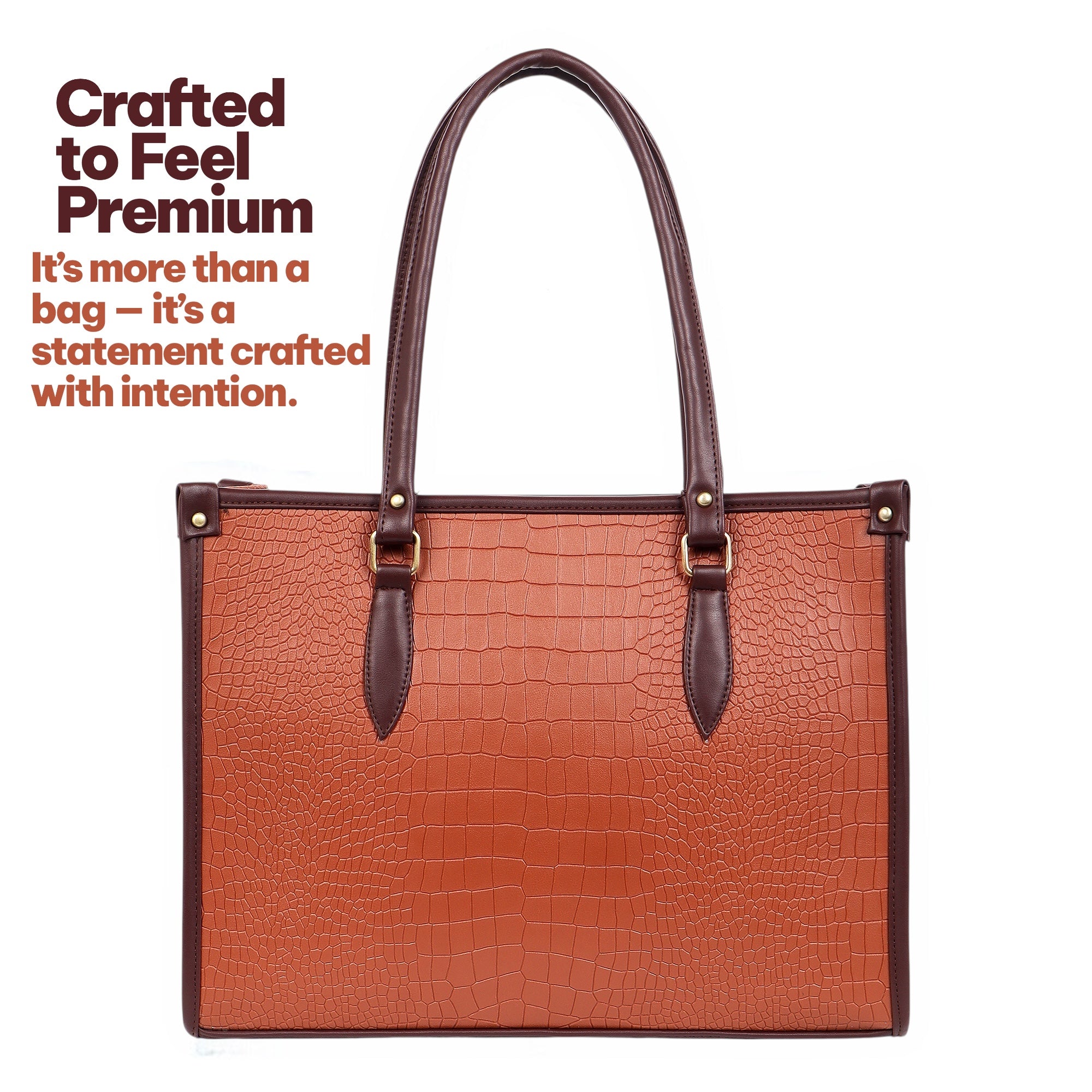 Bianca Croco Leather Tote Bag