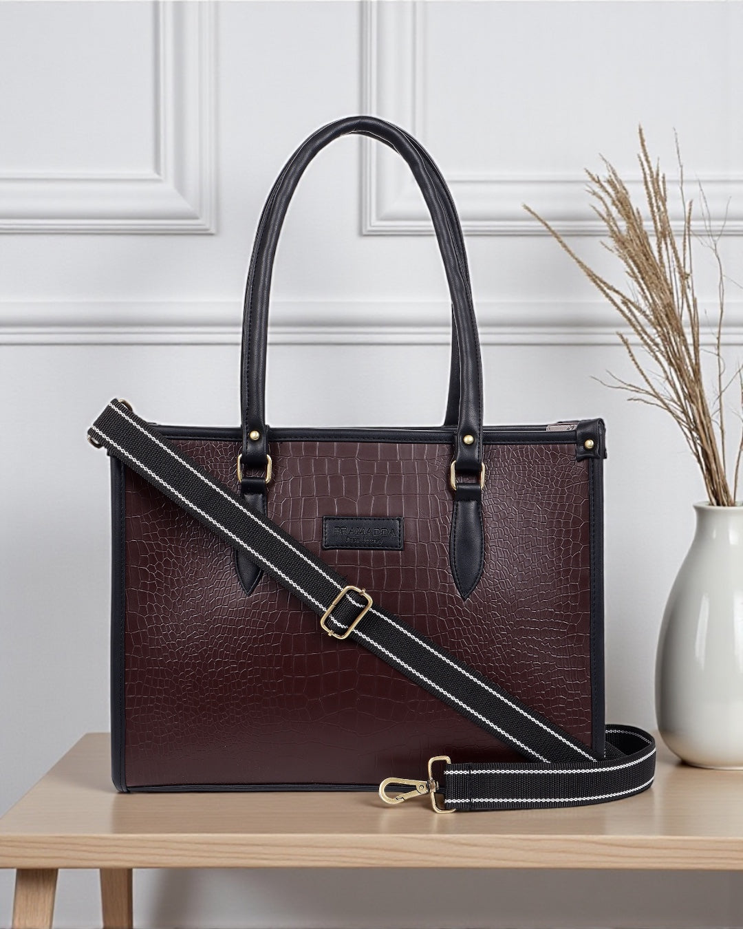 Bianca Croco Leather Tote Bag