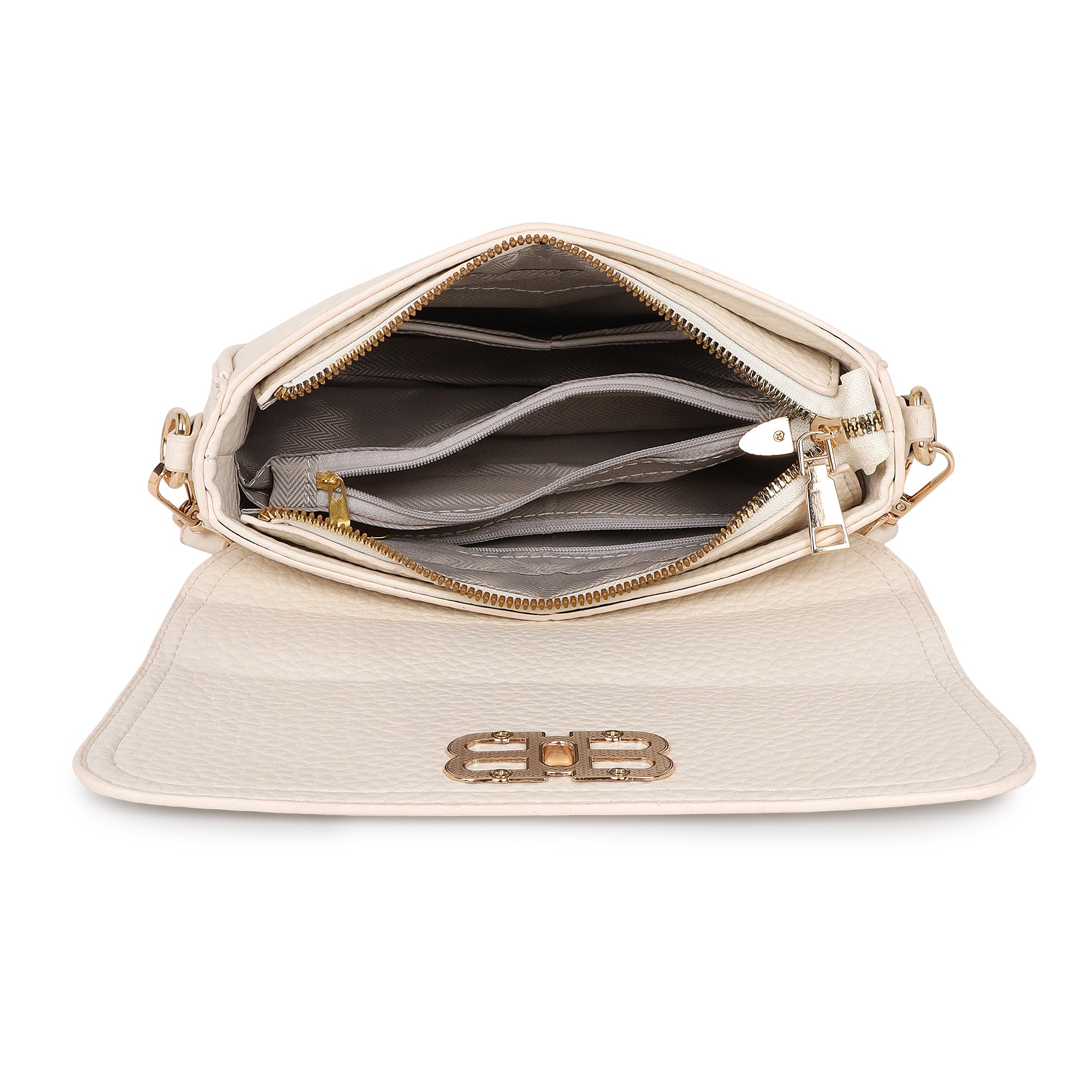 Brown Bianca Tote with Ivory Emma Shoulder Bag