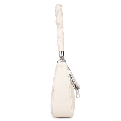 Elegant Mia baguette sling crossbody bag with coin pouch.