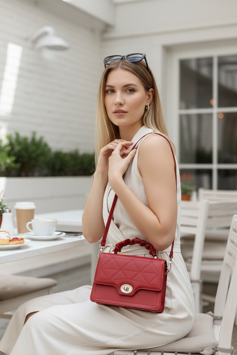 Classic Red Mia Bella Sling Bag (2pc)