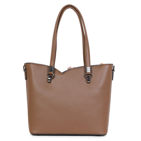 Mocha brown kim tote bag