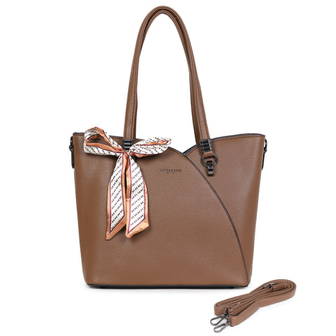 Mocha brown kim tote bag