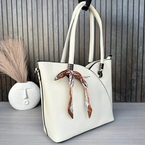 Elegant Off White Kim tote bag for women
