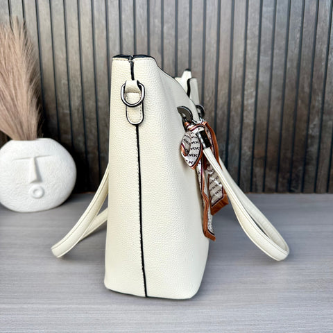 Elegant Off White Kim tote bag for women